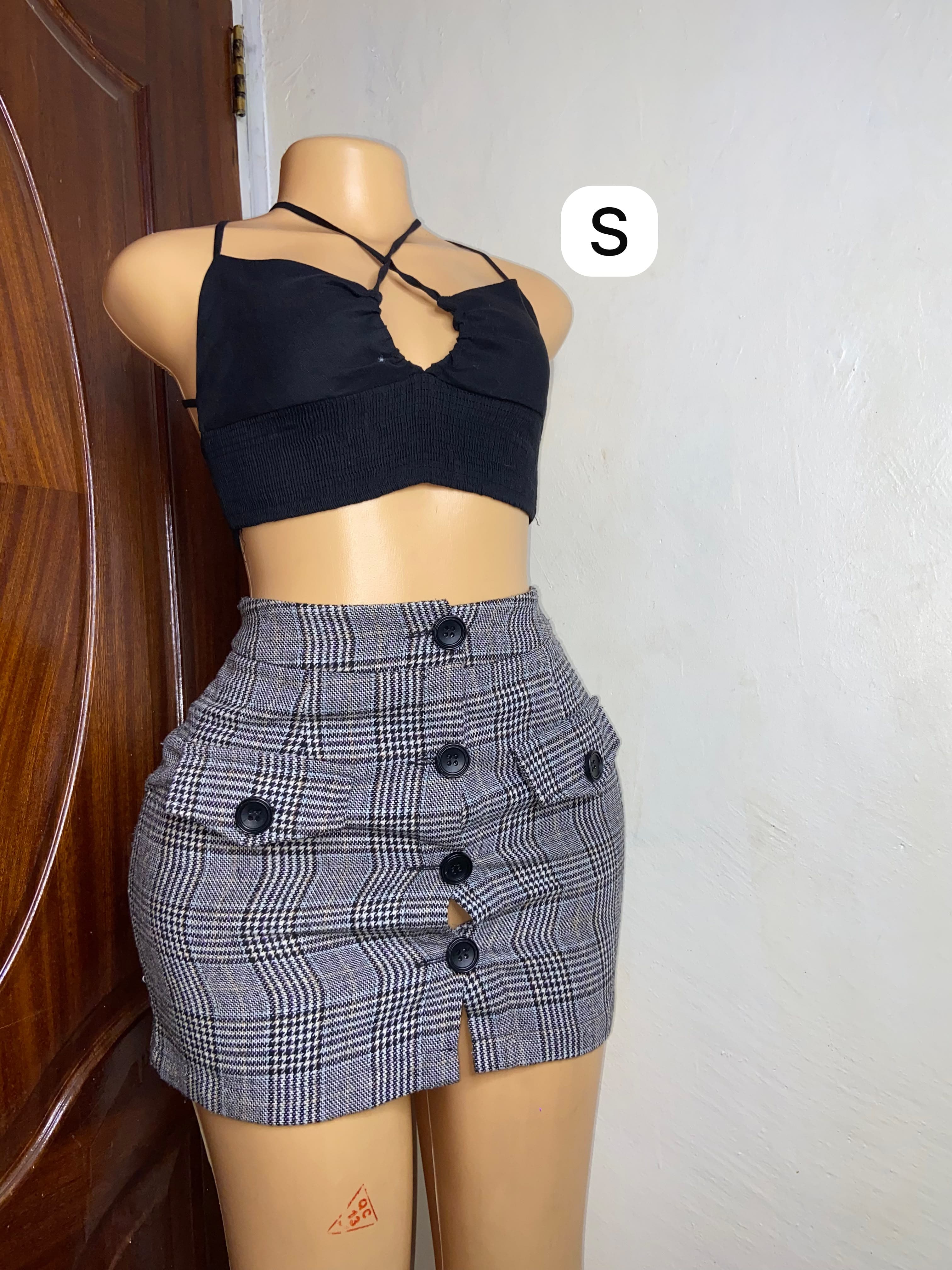 Checked skirt